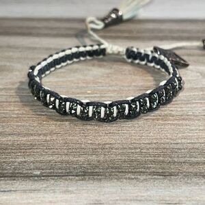 ROSE GONZALES WOVEN BRACELET Tasseled Ends Signed